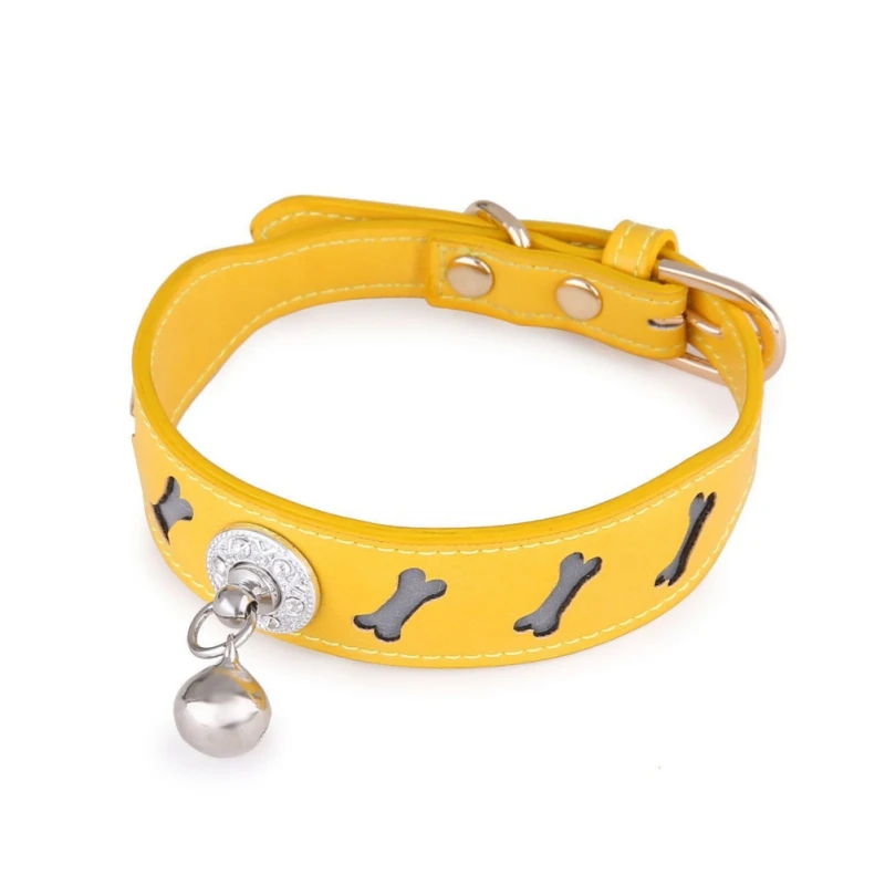 

Pet Personality Bone Shape Bell Collar Four Colors Neck Circumference 25-32cm Pet Supplies Dog Accessories
