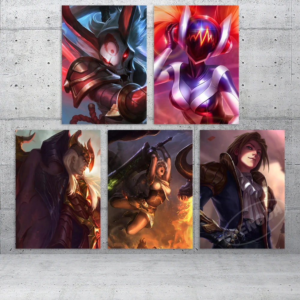 Картина с принтом «Лига Легенд», модульные картины из игр, холст Leona, настенное искусство, домашний декор, ночник, постер