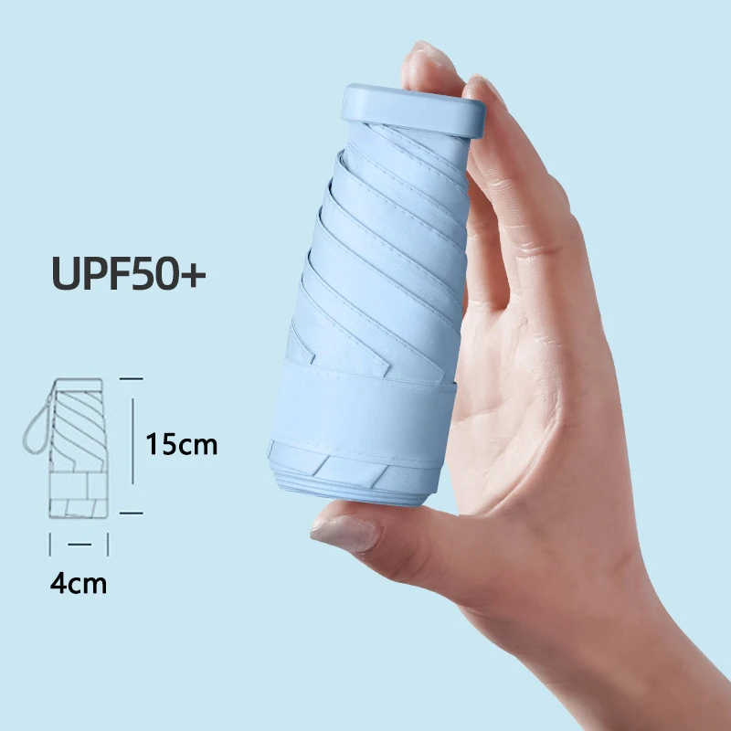 

Umbrellas Rain Pocket Mini Sun Portable Anti UV Parasol 6-Folding Lightweight Women Sunshade for Travel Umbrellas Men