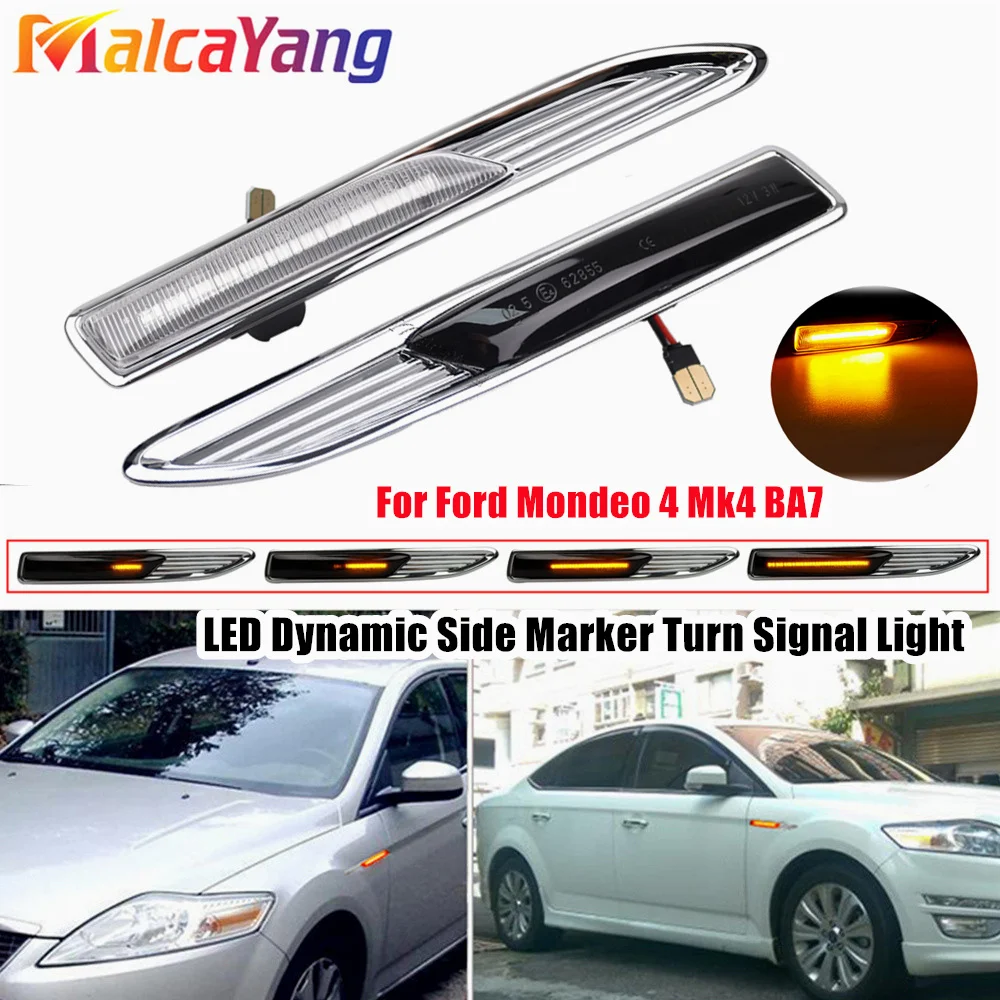

LED Dynamic Lights For Ford Mondeo MK4 2007-2015 Turn Signal Sequential Lamps 2PCS Error Free Side Marker Indicator Lights
