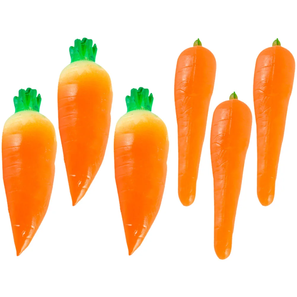 

6pcs Highly Simulation Vegetable Model Fake Carrots Decorations Realistic Fake Carrots Models