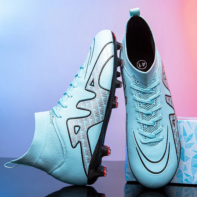 Men Football Boots Sport Training Sneakers TF/FG Breathable Soccer Cleats Athletic High Ankle Free Shipping Childrens Shoes