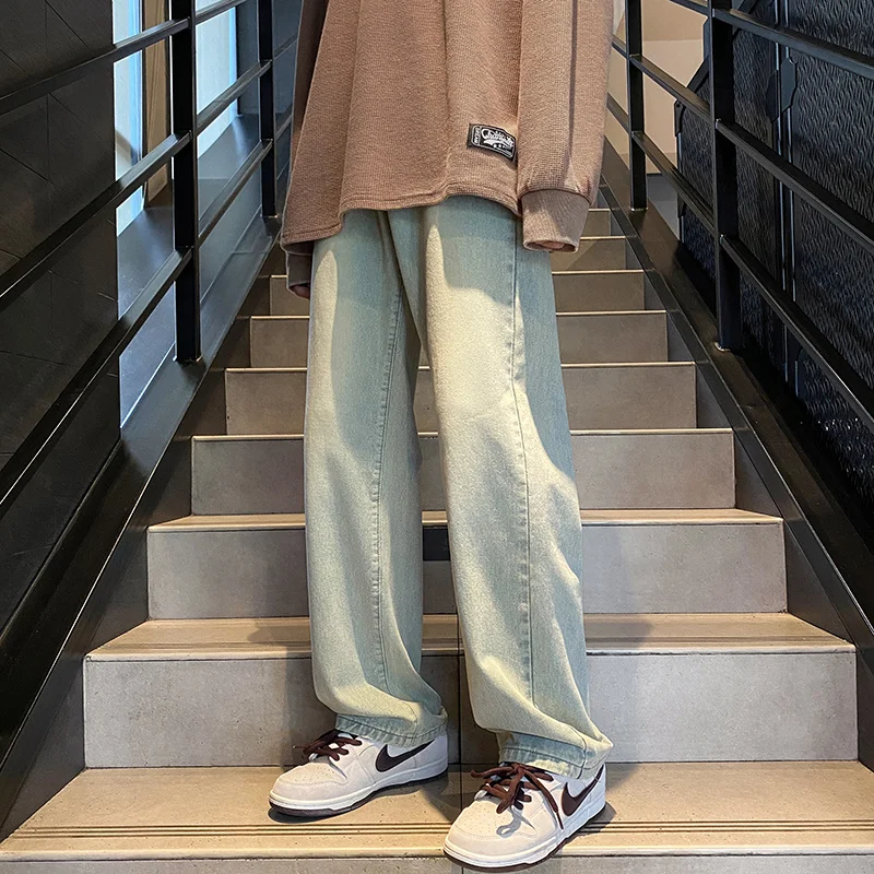 Baggy Jeans Men's Fashion Retro Harajuku Casual Straight Jeans Men Streetwear Korean Loose Denim Pants Mens Trousers M-3XL