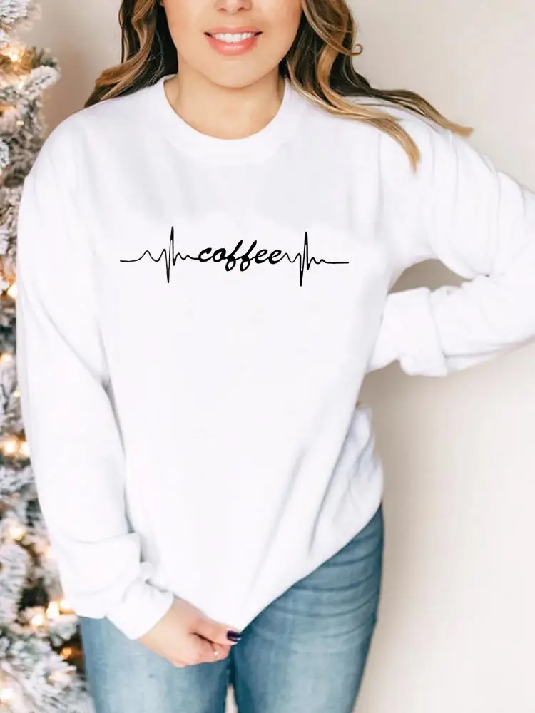 

Casual Graphic Sweatshirts Pullovers Women Ladies Coffee Love Letter Trend Woman Autumn Spring Print Hoodies Female Clothing