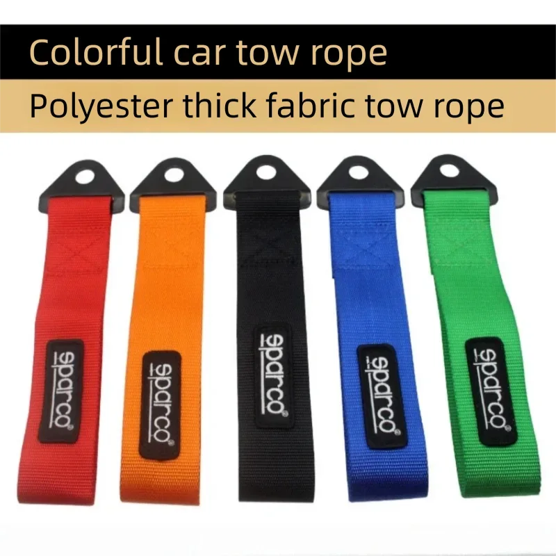 Фото Трос для буксировки Sparco 24 см, нейлоновый, 5 цветов, высокопрочный, для гоночных автомобилей, автоматический буксировочный трос №2