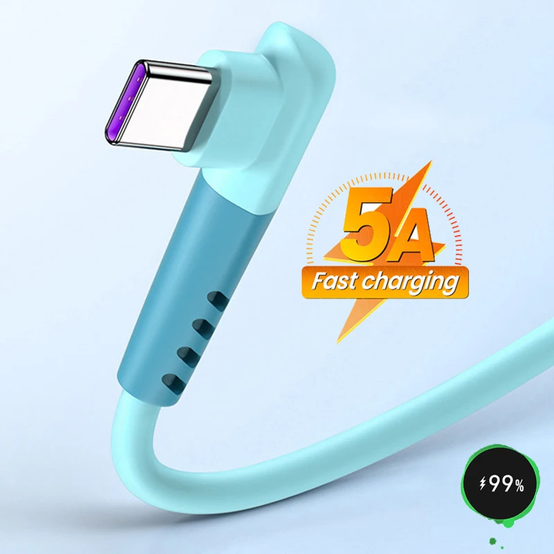 

Кабель USB Type-C для быстрой зарядки, 5 А, 90 градусов