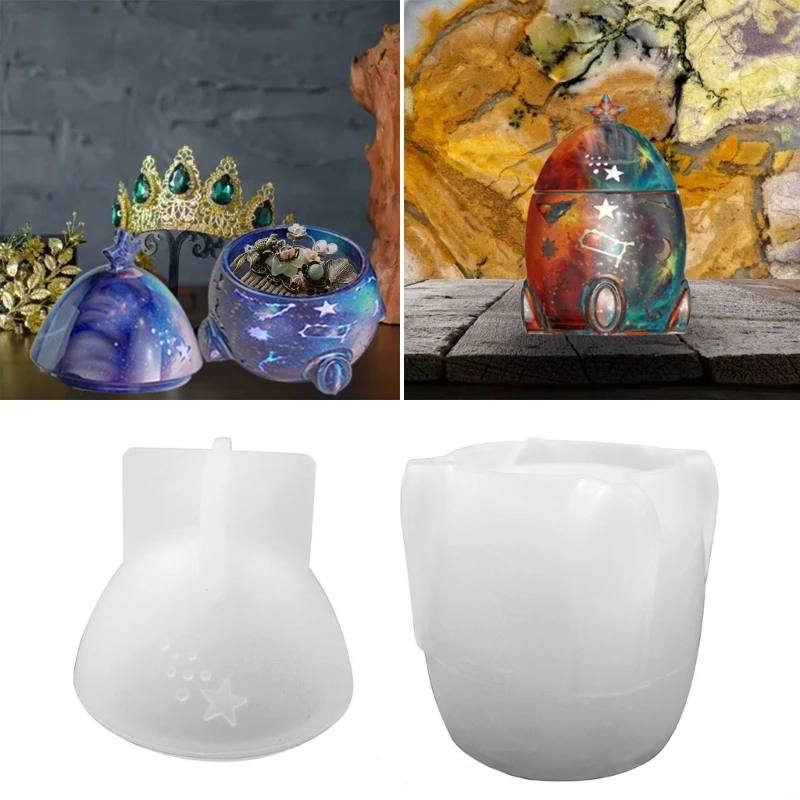 

Прозрачная эпоксидная коробка для хранения «сделай сам» в форме ракеты, формы для ювелирных изделий, подарок, силиконовые формы, коробка для хранения, форма, силиконовый материал