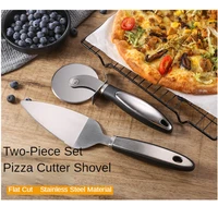 roller stainless steel pizza knife shovel two piece handle holder circular single wheel pizza knife pizza shovel kitchen tool