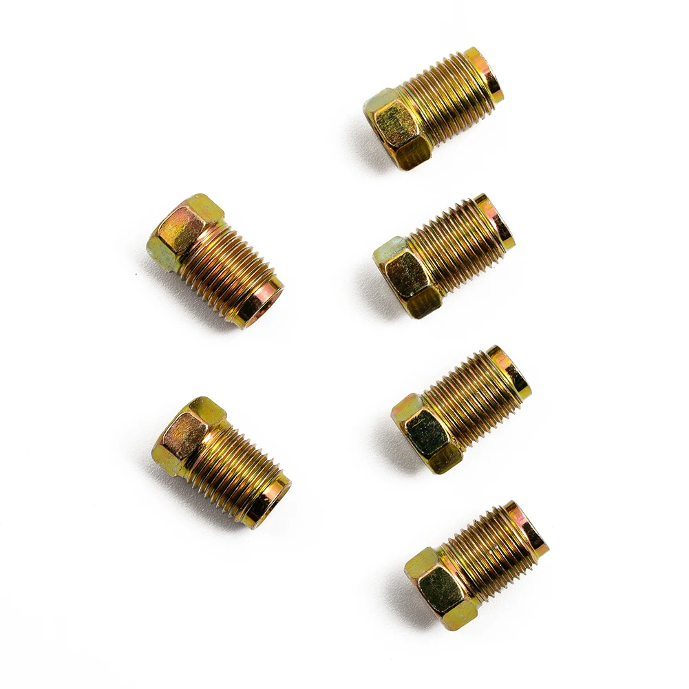 20x Brake Line Fittings Nuts Male Set Zinc End Union For 3/16\