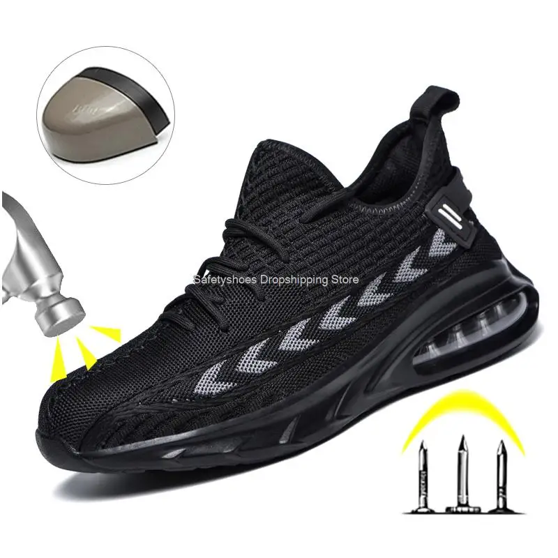 Мужские защитные ботинки со стальным носком рабочие проколостойкие мужские