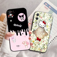 cute hello kitty kromi phone case for samsung galaxy m11 m12 m10 m20 m22 m30 m32 m51 soft funda carcasa black