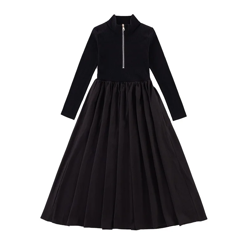 

Платье с длинным рукавом и поясом для девочек