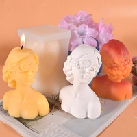 new closed eye girl aromatherapy plaster mold rose blindfold beauty candle silicone mold diy handmade