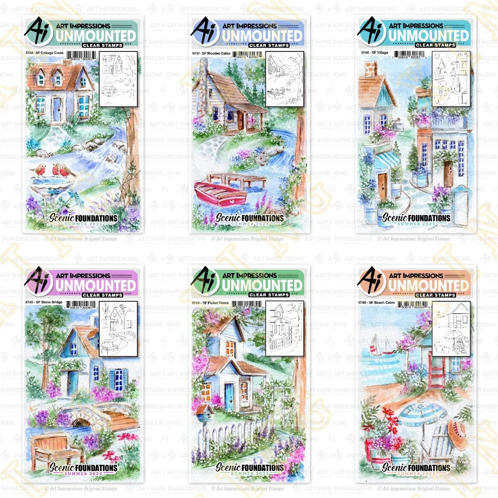 

Bridge Fence Beach Cabin Clear Silicone Stamps Scrapbook Diary Decoration Embossing Template DIY Greeting Card Handmade 2023 New
