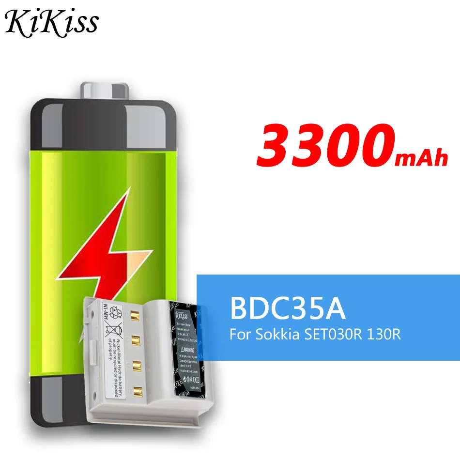 

3300mAh KiKiss High Capacity Battery BDC35A For Sokkia SET030R 130R 2100 22D Digital Batteries