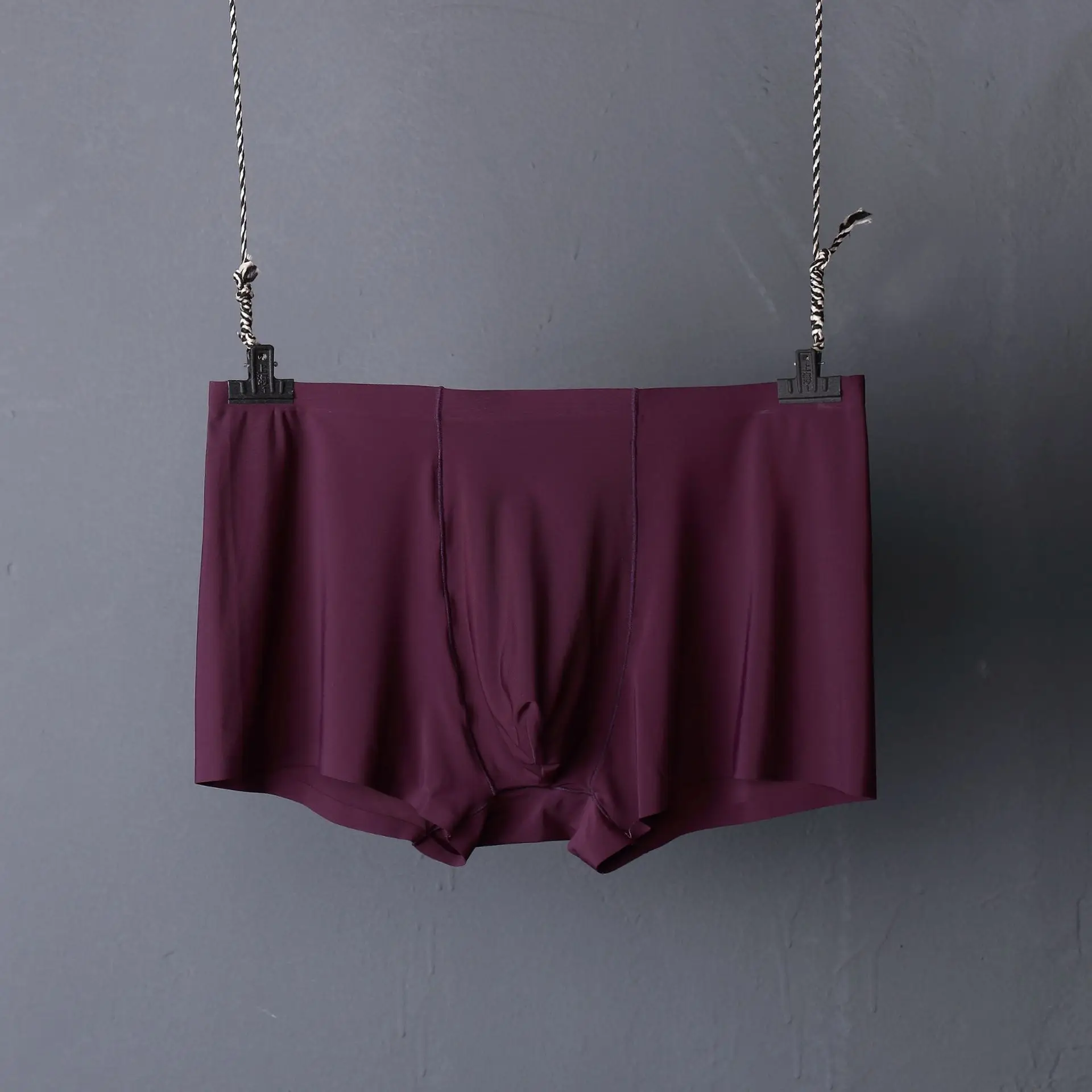 

Summer 2022 New Male Knickers U Boxer Breathable Underpants Convex Ice Large Loose Men's Panties Pouch Shorts