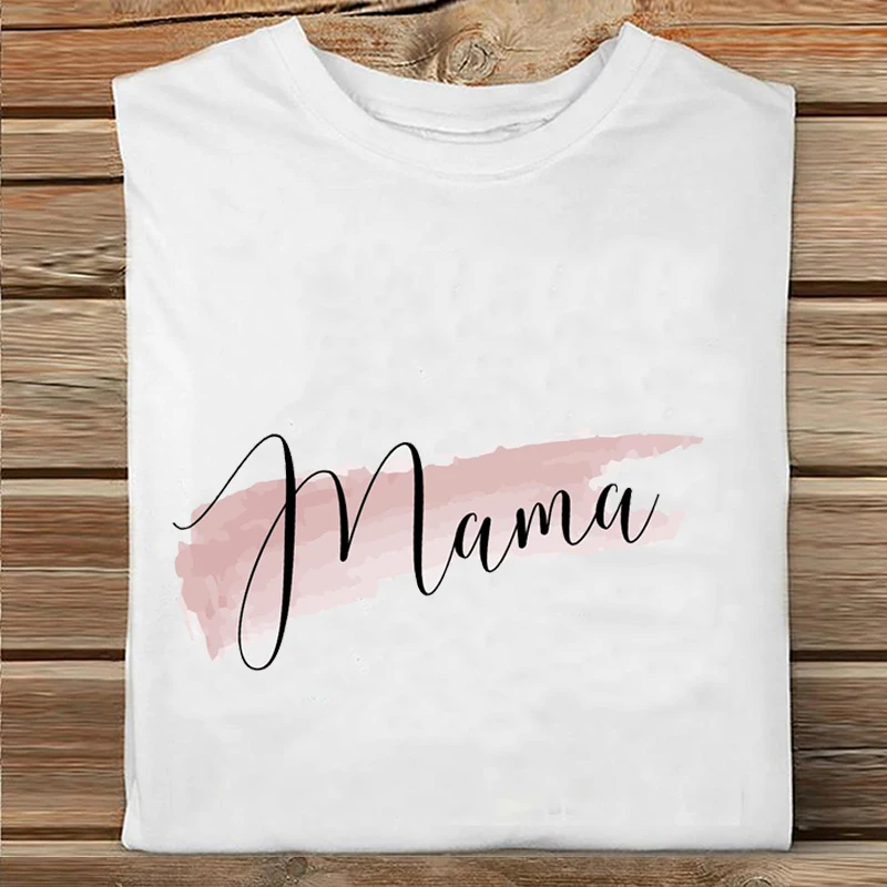 

Women Short Sleeve Letter Mama Mom Mother Watercolor Love Fashion Clothes Print Tshirt Female Tee Top Ladies Graphic T-shirt