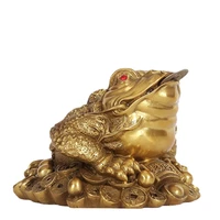 pure copper three feet golden toad decoration home decoration office crafts opening gift decoration