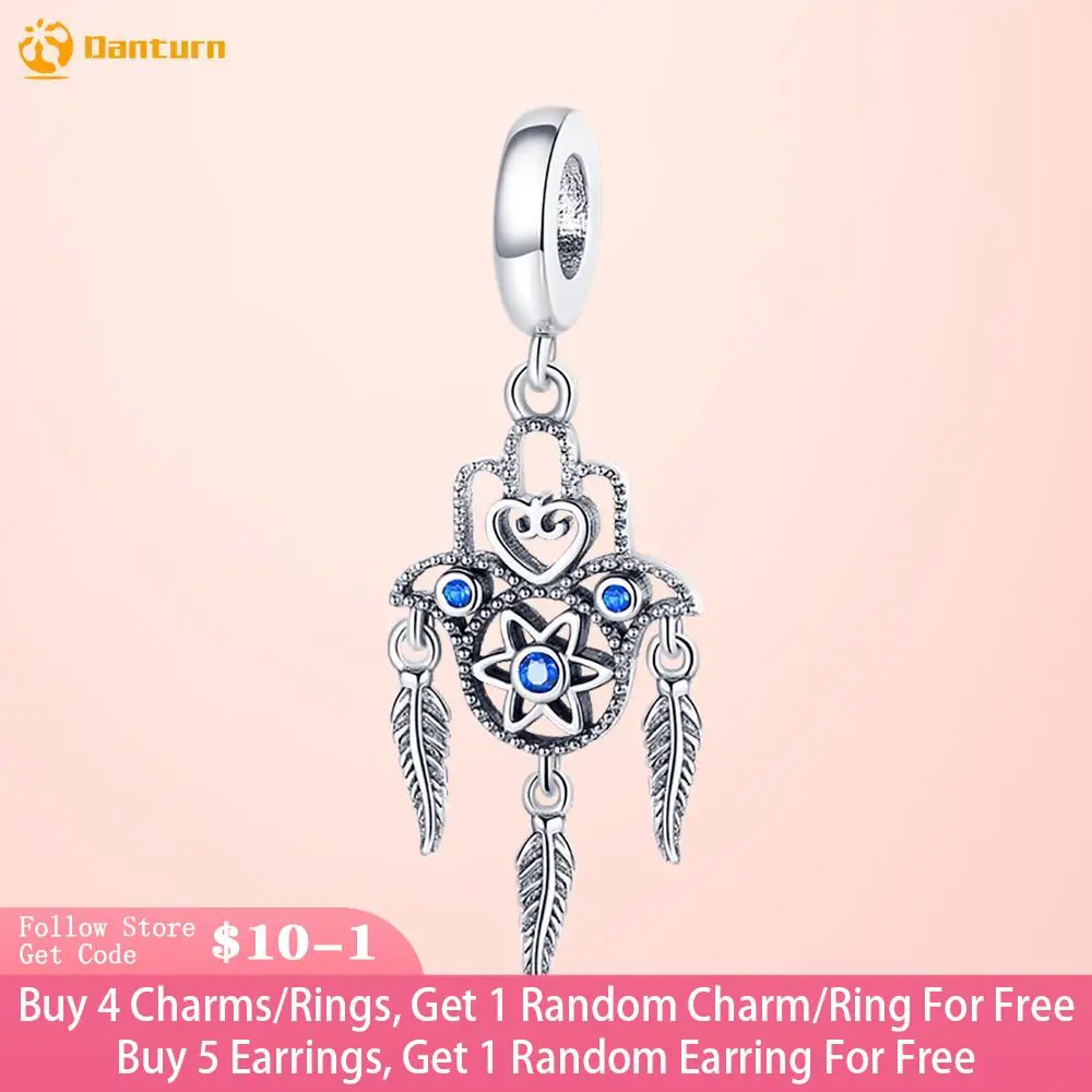 

Danturn 925 Sterling Silver Beads Feather Palm Charm fit Original Pandora Bracelets Fashion Fine Jewelry Gift
