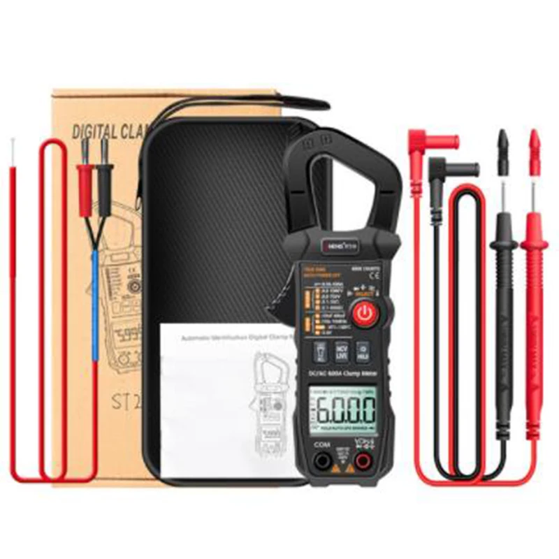 

ANENG ST210 Professional Digital Multimeter Clamp Meter DC/AC 600A Current Tester 6000 Counts True RMS Ampere Meter
