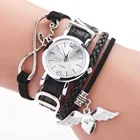 Часы наручные Duoya женские кварцевые, брендовые Роскошные с серебристой подвеской в виде сердца, с кожаным ремешком, 2021