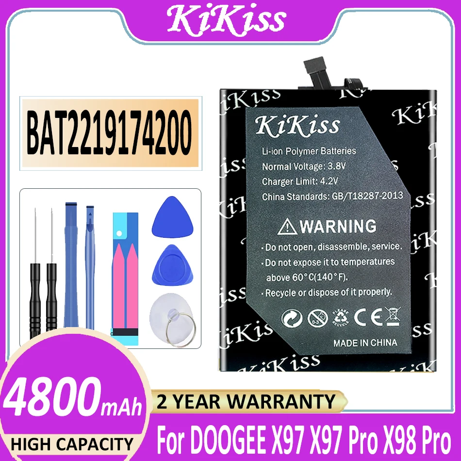 

Original KiKiss Battery BAT2219174200 4800mAh For DOOGEE X97Pro X98Pro X97/X98 Pro Mobile Phone Bateria