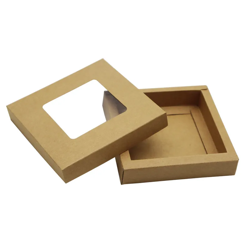 

12 шт./50 шт., Подарочная коробка из крафт-бумаги, 12,5x12,5x2,5 см