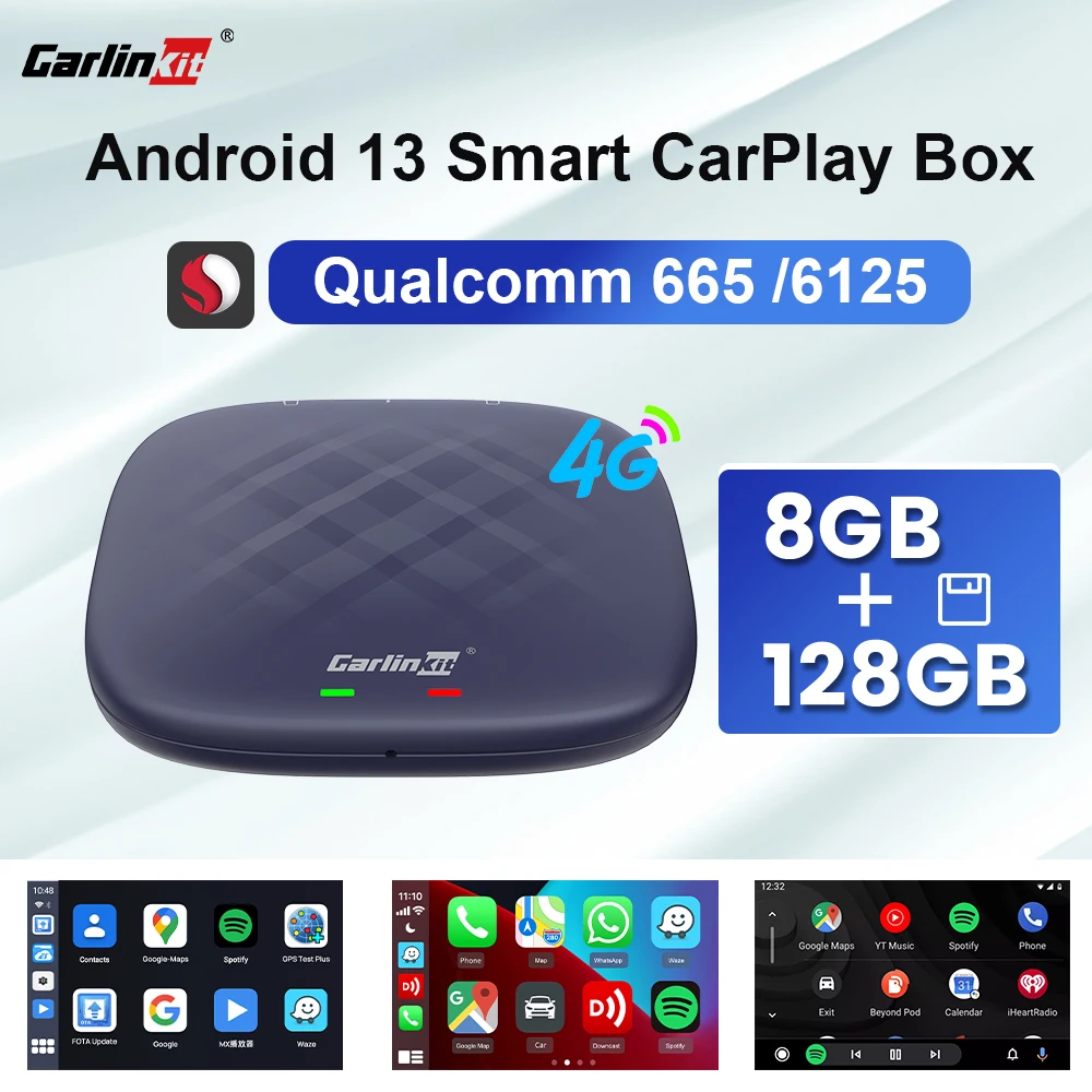 

2023 CarlinKit Android 13 Vide Box 8GB+128GB Android Auto Wireless AI Box Wireless CarPlay QCM6125 8-Cores 4GLTE For OEM CarPlay