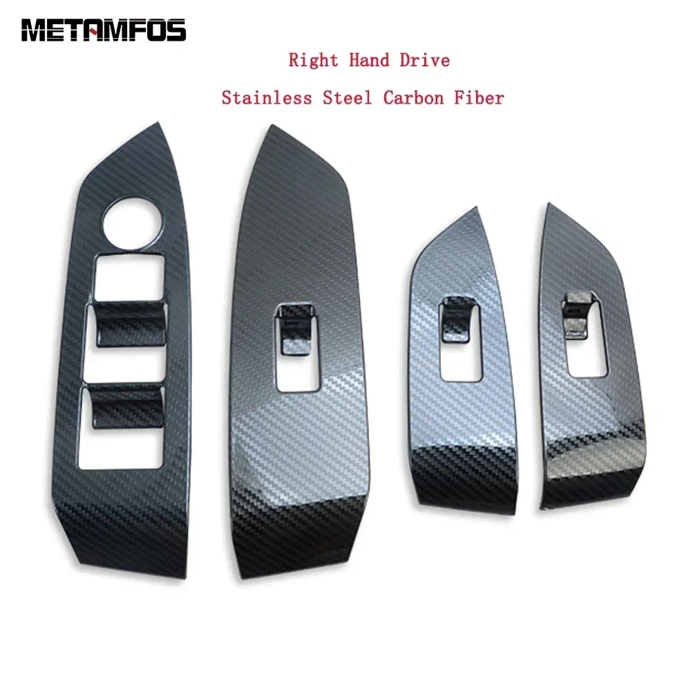 Автомобильные аксессуары для Mazda CX-5 CX5 KF 2017-2024 2025, внутренняя крышка переключателя подъема окна из углеродного волокна, внутренняя рамка подлокотника