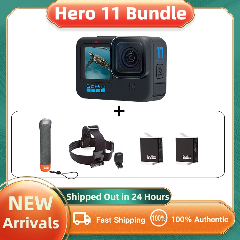 

GoPro HERO 11 Black Action Camera Hero11 4K 5.3K60 Video Sports Camera 27MP GP2 Waterproof Mini Video go pro 11 Helmet Cameras