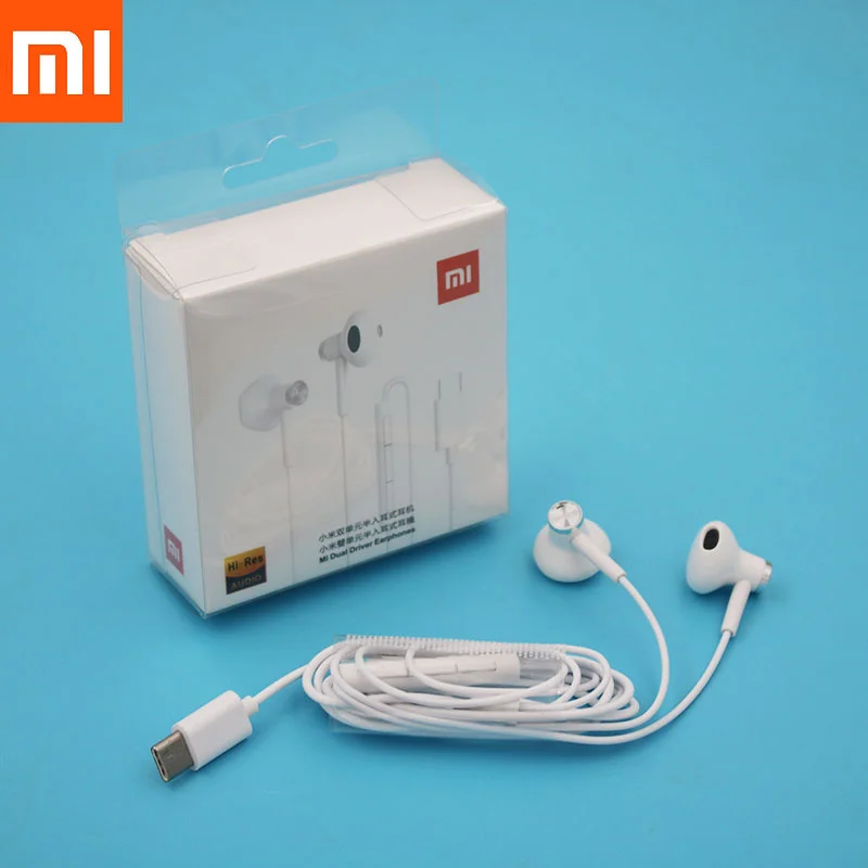 Xiaomi Type C Plug Headphone Noise Cancelling Dual Driver Hybrid DC Wired Control Headphone With Microphone For Mi 10 11 Pro 9s
