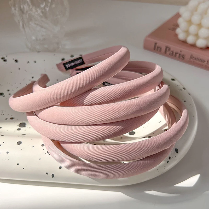 

Summer Elegant Pink Hair Hoop Headband Cute Girl Press Hair Bundle Korean Fashion Hair Accessories for Women Makeup Wholesale