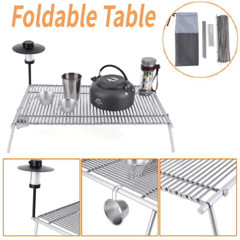 

Aluminum Alloy Multifunctional Small Tea Table with Storage Bag Portable Outdoor Camping Foldable Table Camping Picnic Furniture
