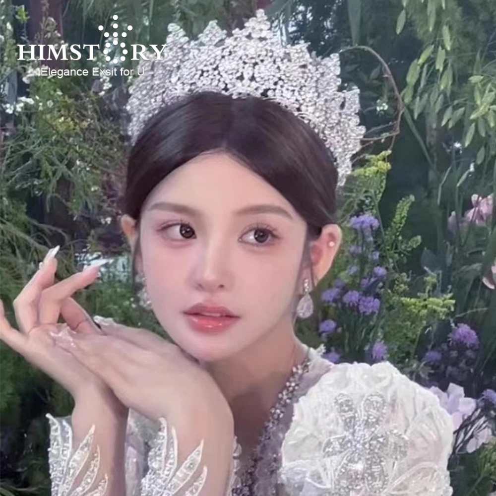 Himstory Роскошные модные Кристаллы Королевская женская модель волос аксессуары для