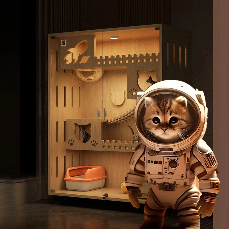 Шкаф для кошек из массива дерева домашняя большая клетка домашних животных