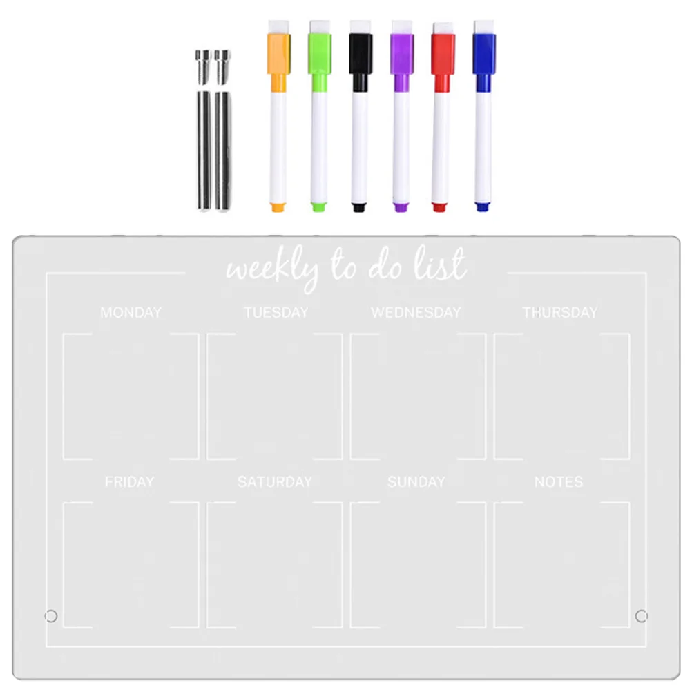 

Office Table Acrylic Memo Board Planner Writing Desk Do List Brush Erasable Note