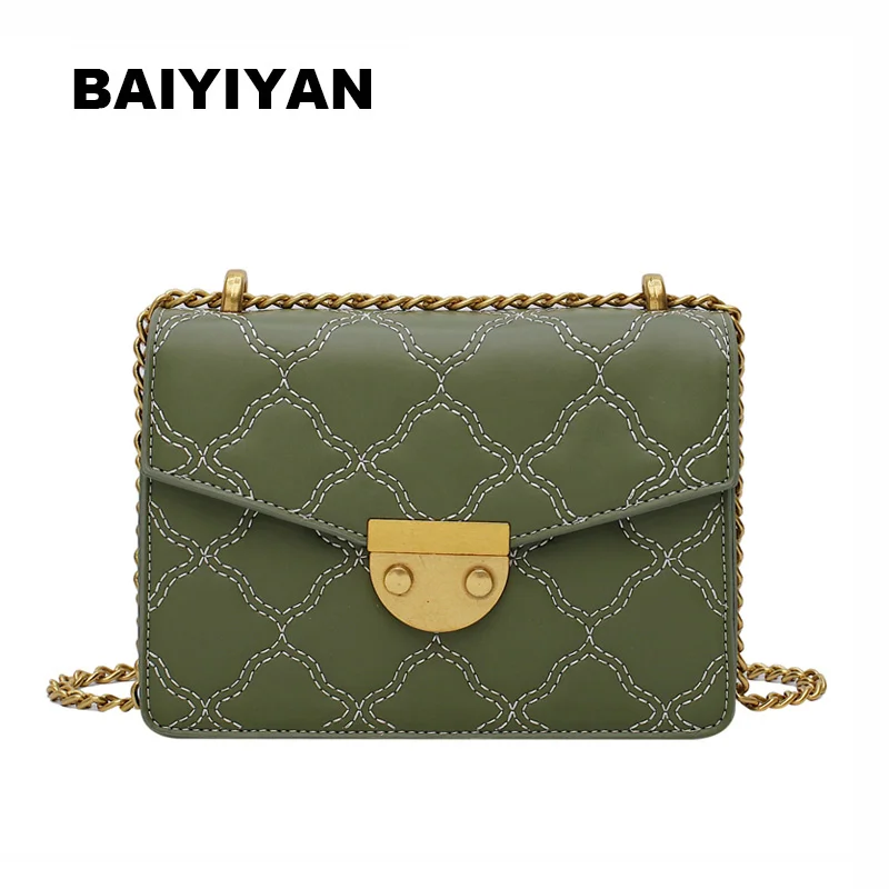 

Модные женские сумки на плечо из высококачественной искусственной кожи с цепочками, сумки через плечо в полоску, женские сумки-мессенджеры