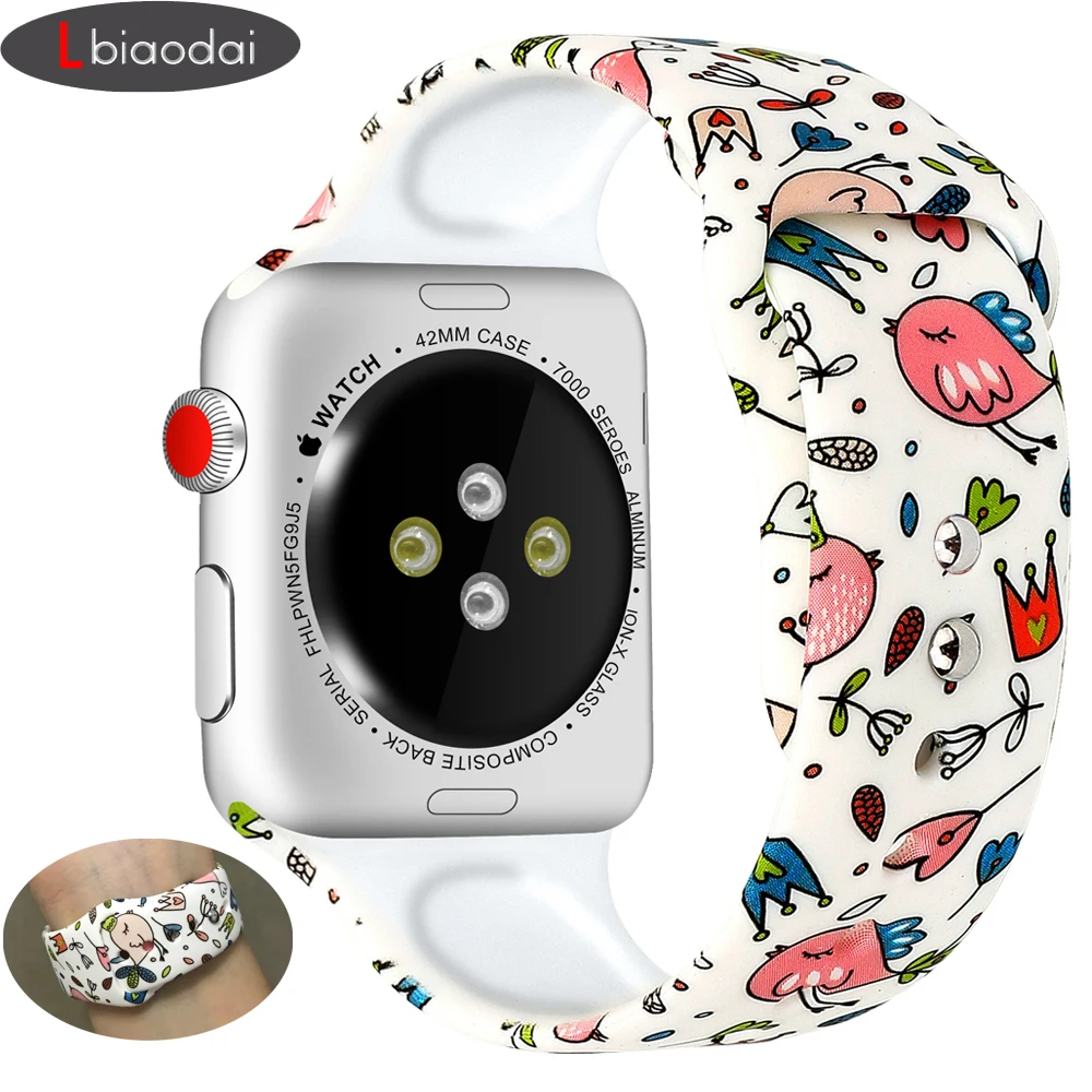 

Ремешок силиконовый для Apple Watch Band 4 3 44 мм 40 мм, спортивный цветной смарт-браслет для Iwatch 42 мм 38 мм