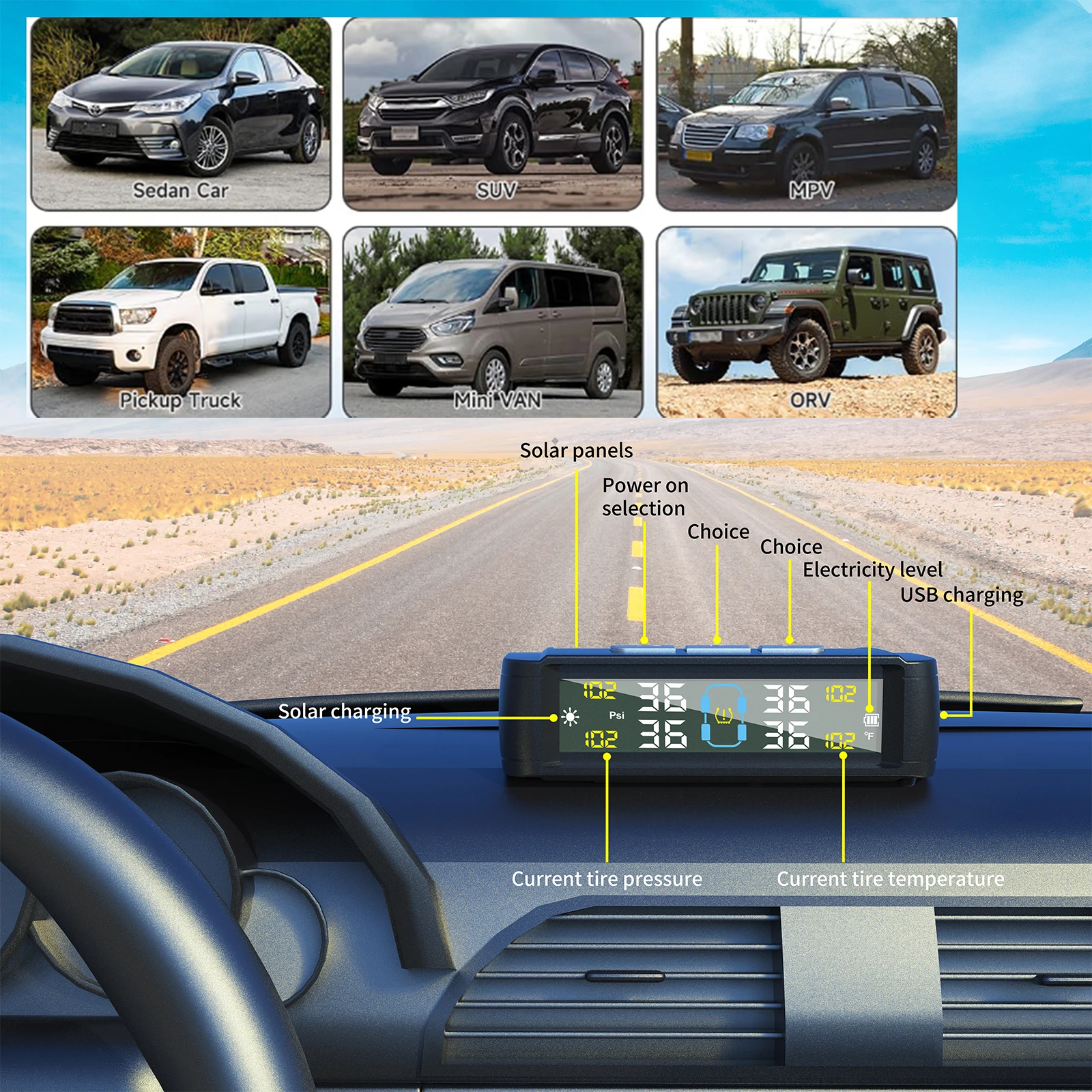 TPMS монитор давления в шинах система дисплея оригинальный беспроводной HD