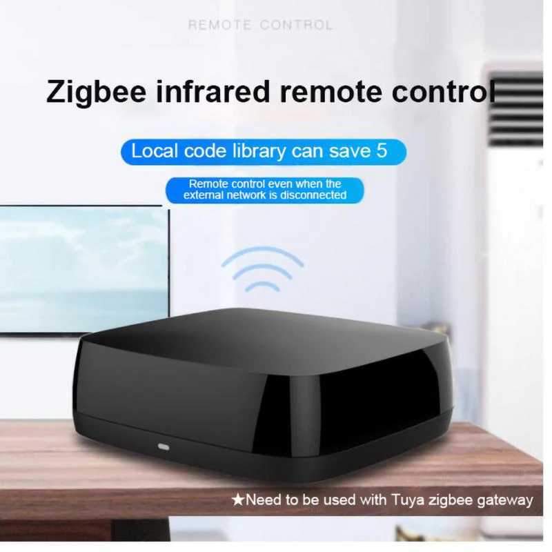 

ИК-пульт дистанционного управления Tuya Zigbee для кондиционера, телевизора, умного дома, работает с проводными шлюзами Zigbee