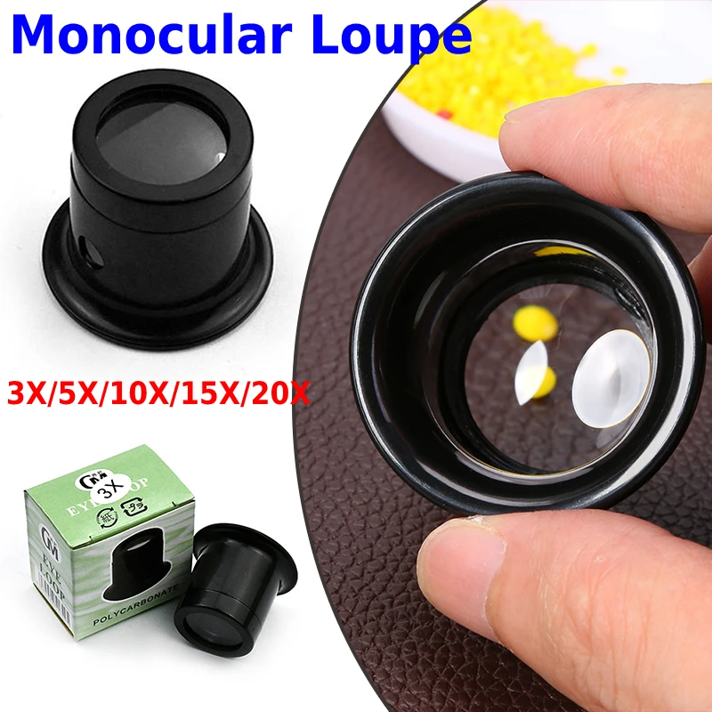 

3X 5X 10X 15X 20X Jeweler Watch Magnifier Tool Portable Monocular Magnifying Glass Loupe Lens for Eye Magnifier Len Watchmakers
