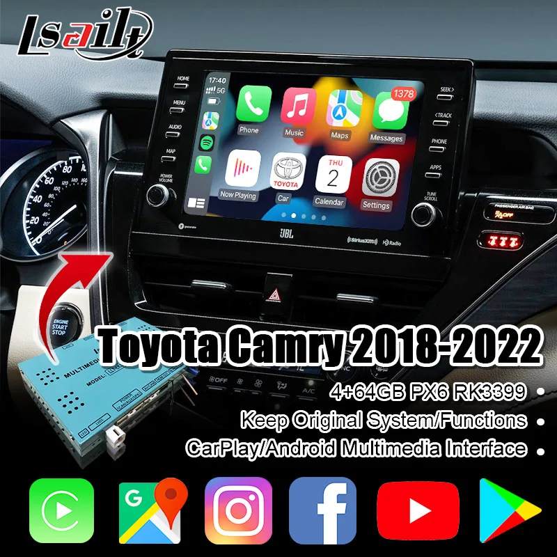 

Lsailt Android/CarPlay Multimedia Interface for Toyota Camry 2018-2022 with Youtube , Netflix , Wireless Android Auto