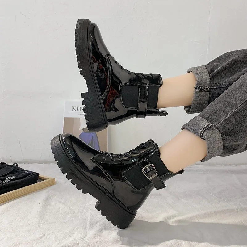 Girls British Style Princess Anime Student Cosplay PU Leather Shoes Women Japanese Party Korean Cute College School Single Boots