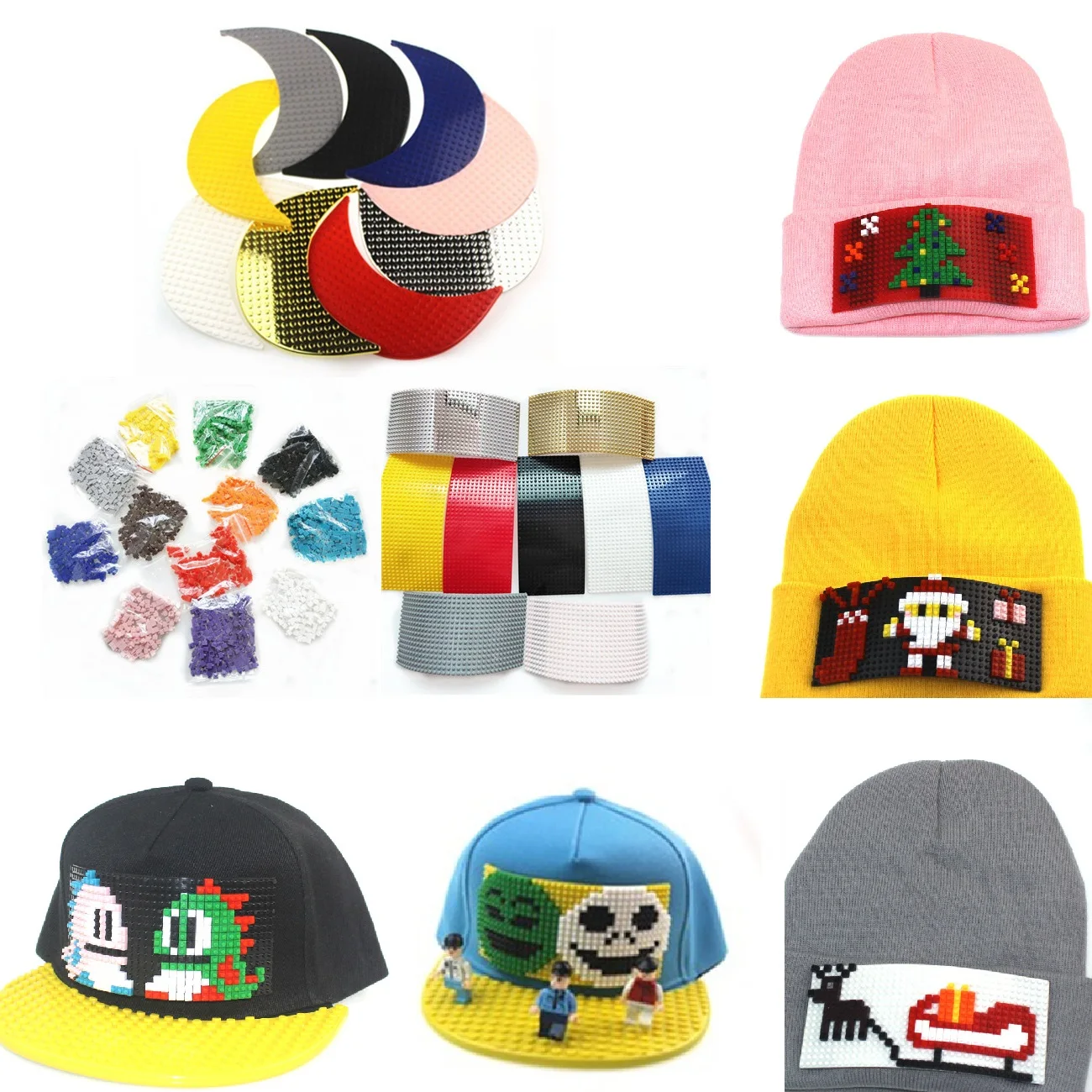 

Men Women Boys Girl Baseball Cap Beanies Snapback DIY Building Blocks Personized Hat by Pixels Pannel and Brims Free Shipping