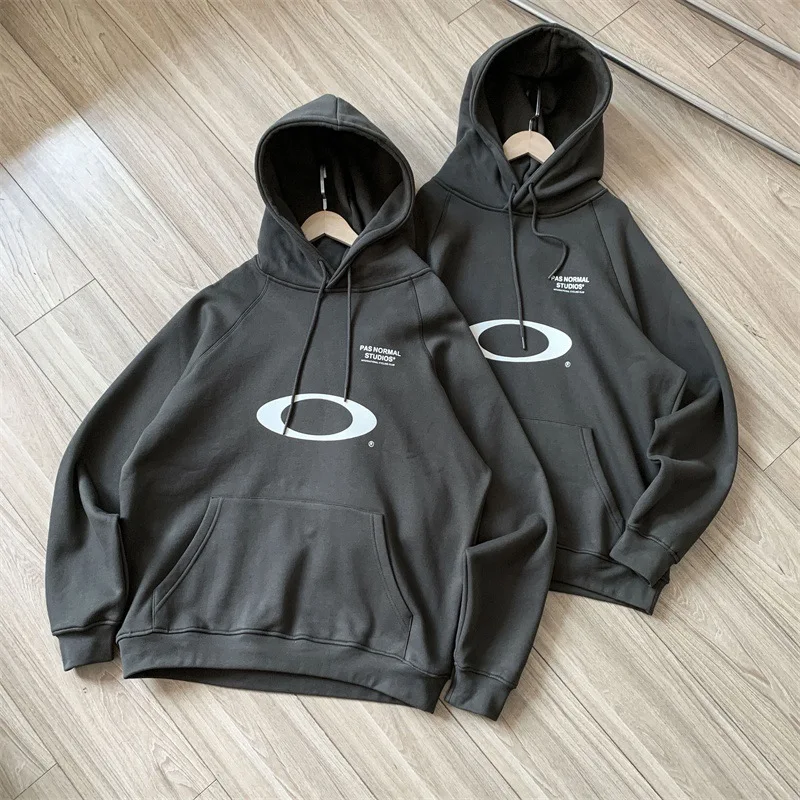 Зима 2024 PNS x O @ kley Классическая шерстяная повседневная толстовка с круглым принтом