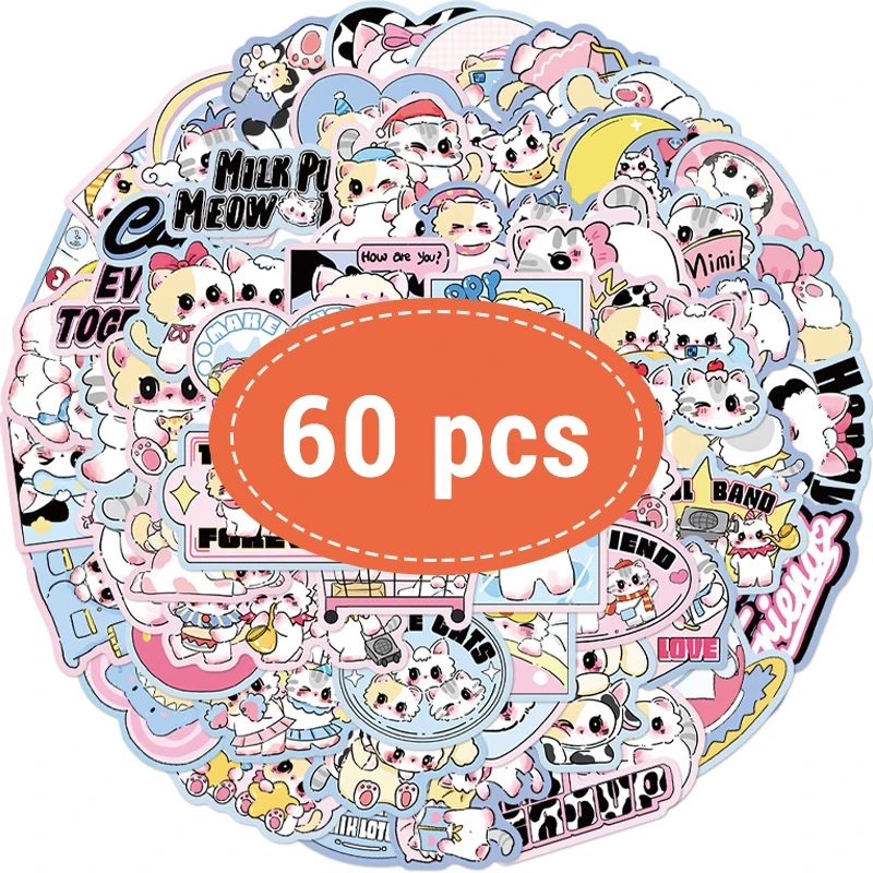 

Розовые виниловые наклейки с котиками