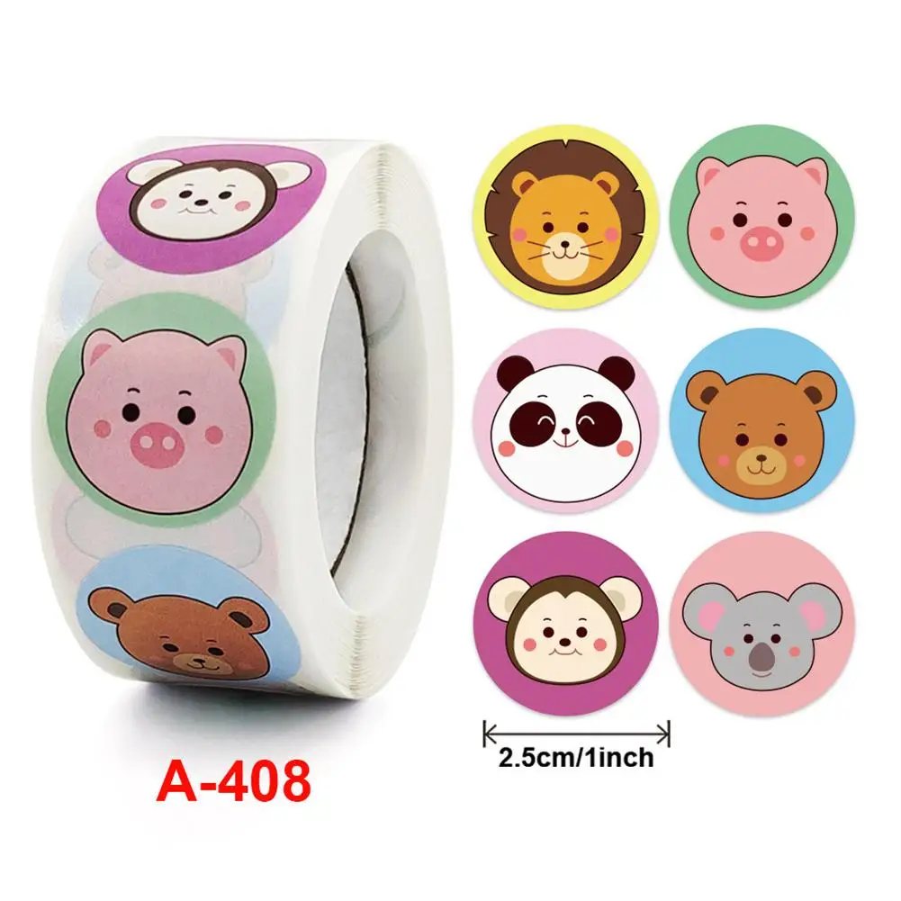 

500pcs Reward Stickers Cute Cartoon Animal Thank You Labels Teacher Motivational Stickers For Students wholesale