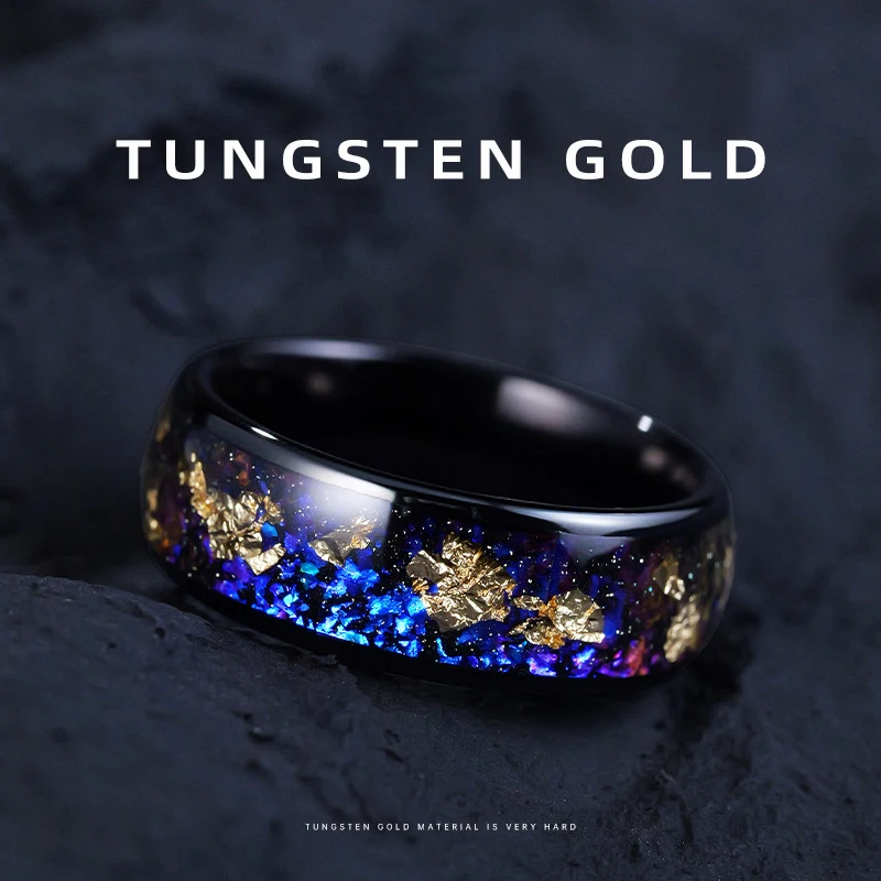 Кольца Из Вольфрамового золота для мужчин кольца черные блестящие модные