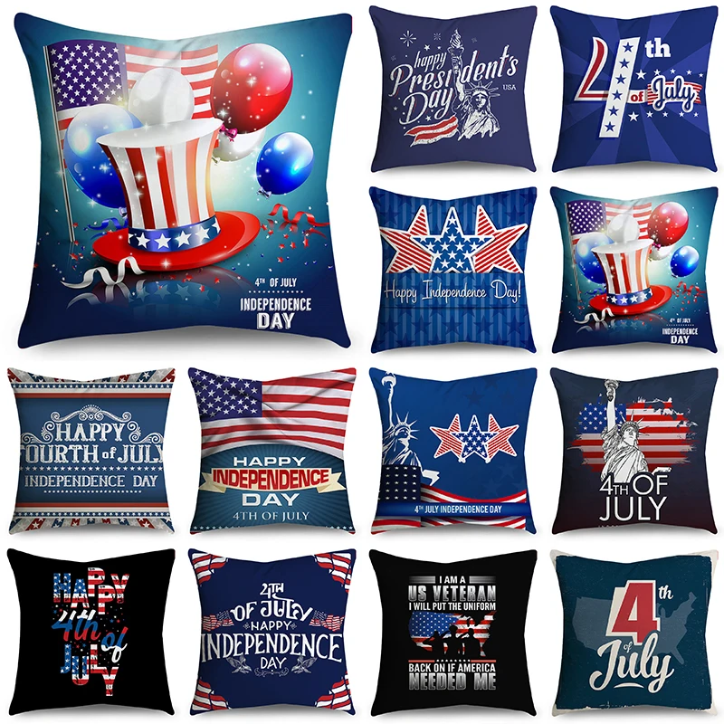 

NIGHTWISH Simple Style Independence Day Pillowcase Gifts Love Letters Design Cushion Cover 40/45/50cm