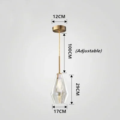 

Подвесной светильник HANDFUII золотой стеклянный